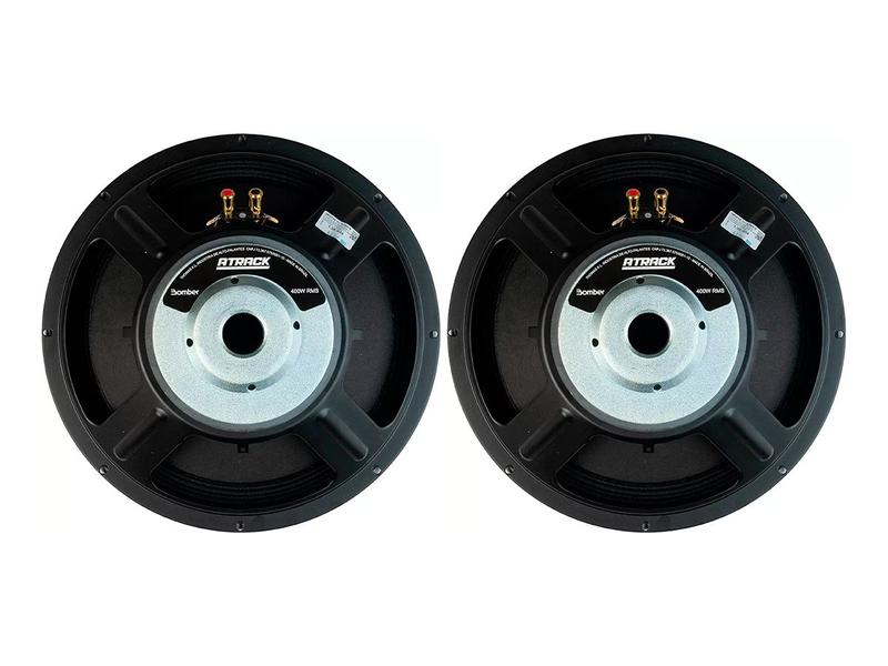 Par Alto Falante Woofer Bomber 15 Pol Atrack 400w Rms 4 Ohms